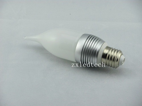 Energy Saving E27,E26 Aluminum Alloy 3W LED Candle Light Bulb for Museums